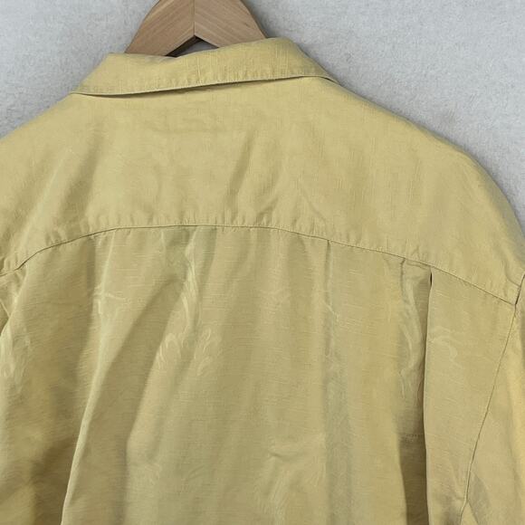 TOMMY BAHAMA Shirts Mens XL Silk Fish Jacquard Button Up Short Sleeve Yellow - Picture 11 of 14
